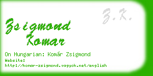 zsigmond komar business card